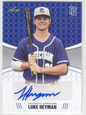 2021 Leaf Perfect Game LUKE HEYMAN RC AUTO 1/1 BLUE BLANK BACK AUTOGRAPH