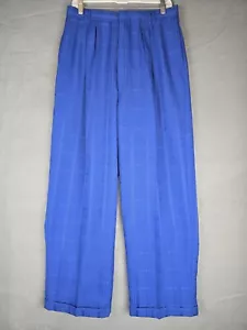 Pantalones de vestir vintage Metrics para hombre talla 31M azul relajado pierna ancha con puños nuevos con etiquetas Y2K - Imagen 1 de 7