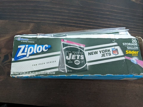 NFL New York Jets Ziploc Slider Freezer Bags (1 Box Of 19) 1 Gallon READ!! Cover