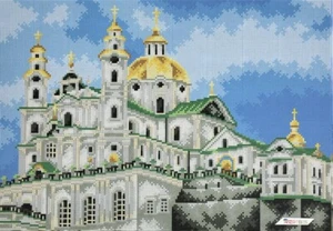 Pochaiv Lavra Bead Embroidery Scheme on Canvas DIY Stamped Printed Pattern b581 - Picture 1 of 16