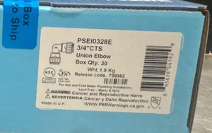 John Guest PSEI0328E 3/4 Inch CTS ProLock 90 Degree Elbow (Box 30 PCS) - Picture 1 of 7