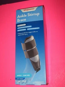 NEW WALGREEN ANKLE STIRRUP BRACE INFLATABLE ADJUSTABLE ANTIMICROBIAL ONE SIZE - Picture 1 of 2
