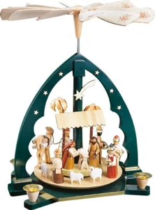 Pyramide Christi Geburt grün 40 cm #16187 - Bild 1 von 2