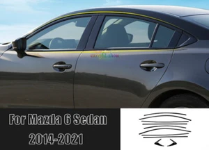10PCS For Mazda 6 Sedan 2014-2021 Black Car Window Molding Trim Strips - Picture 1 of 11