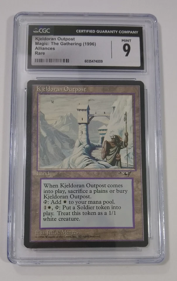 MTG Kjeldoran Outpost Alliances Rare CGC 9 Mint NM Vintage Reserved List - Image 1 of 4