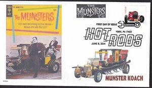THE MUNSTERS FAMILY KOACH CAR HOT RODS FDC- DWc CACHET - Picture 1 of 1