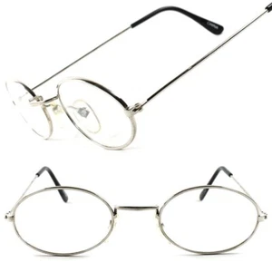 Gafas de plata vintage retro moda de la vieja escuela con marcos ovalados hippie transparentes - Imagen 1 de 4