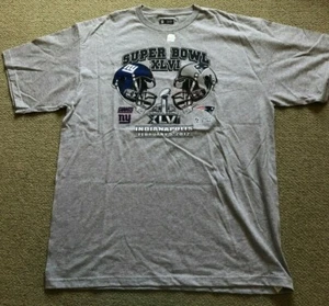 NFL Football Super Bowl XLVI 46 Indianapolis Patriots Giants T Shirt Gray XL - Picture 1 of 4