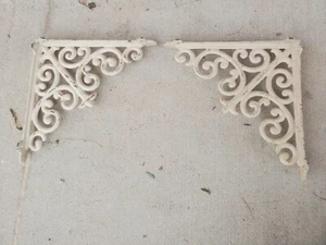 2 soportes de estante de hierro fundido de 10" de 10" de alto un estante muy ornamentado - Imagen 1 de 11