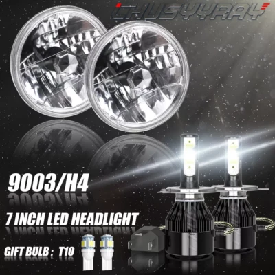 For Hummer H2 2003-2008 2009 Pair 7 inch Round LED Headlights High Low Beam - Image 1 of 4