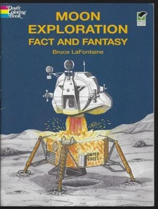 Libro para colorear de Bruce Lafontaine Dover 2001 de exploración lunar hechos y fantasía - Imagen 1 de 1