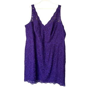 Davids Bridal Womens Lace Tank Dress Size 26 Regency Purple Bridesmaid Formal - Picture 1 of 13