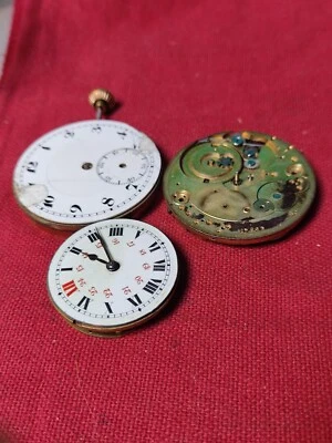 Lot of 3 pocket watch movements parts, for parts , 434 - Image 1 of 4