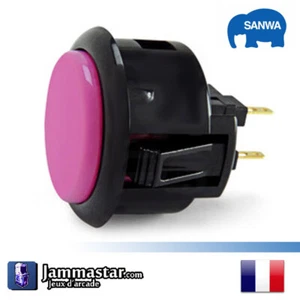 Boutons arcades originaux Sanwa Denshi OBSF-30 Sanwa - Noir Violet Black Purple - Imagen 1 de 2