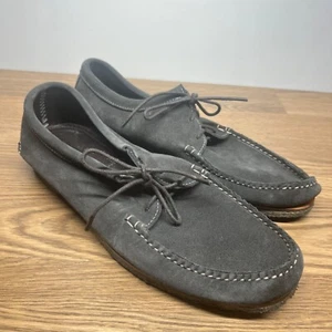 QUODDY Size 13 TUKABUK Gray SUEDE HANDSEWN MOCCASIN CREPE SOLE SHOES MAINE - Picture 1 of 11