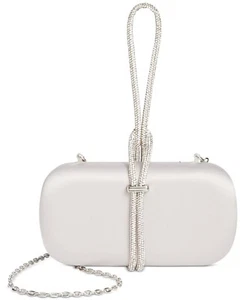 INC International Concepts Aleesha Crystal Rope Clutch Women's Silver Removable - Picture 1 of 21