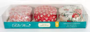 Pioneer Frau Vintage Floral Kerze Dose Set 4,95 Unzen je 3 Stück Haus Geschenk NEU - Bild 1 von 12