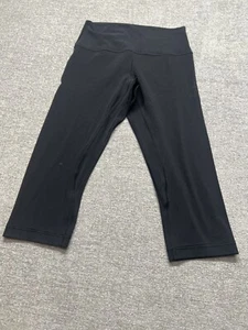 Lululemon Crop Wunder Under Size 8 Black Leggings EUC 19" inseam - Picture 1 of 12