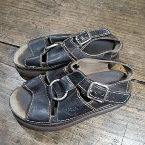 Doc Martens Mens 8 Sandals Fisherman Vintage Shoes England Buckle Leather *READ - Picture 1 of 16