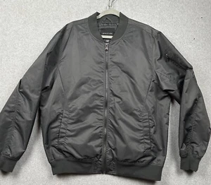 Structure Bomber Jacket Men’s XL Gray 100% Nylon Vintage Y2K Full Zip - Picture 1 of 7