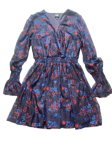 Disney Princess Dress Junior Large Lace Lined Floral Fit & Flare Smocked Girls - Picture 1 of 9