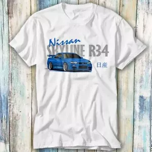 T-Shirt Nissan Skyline R34 GTR JDM Auto Meme Geschenk Top T-Shirt Unisex 1077 - Bild 1 von 2