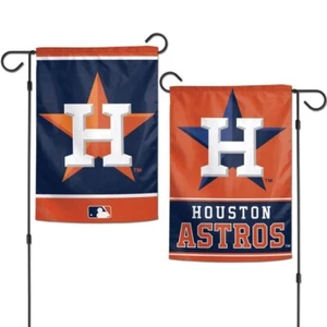 HOUSTON ASTROS 2-SIDED 12"X18" GARDEN FLAG NEW & OFFICIALLY LICENSED - Picture 1 of 1