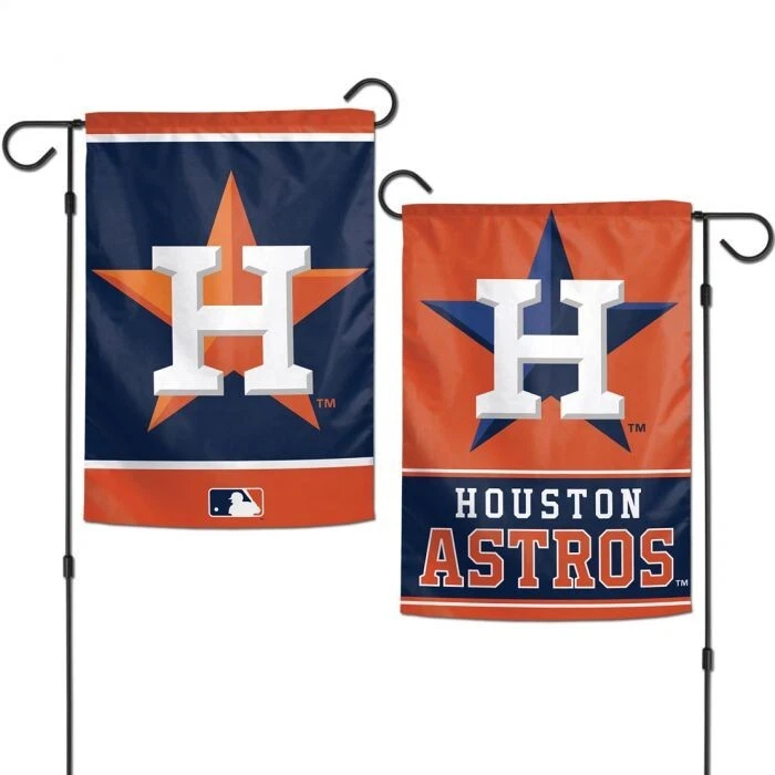 HOUSTON ASTROS 2-SIDED 12"X18" GARDEN FLAG NEW & OFFICIALLY LICENSED - Image 1 of 1