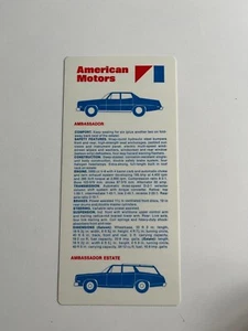 Brochure volantino AMC Ambassador Matador Cassini Gremlin X Hornet Sportabout anni 70 - Foto 1 di 2