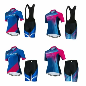 Women Cycling Jersey Comfortable Bike/Bicycle Racing Shirt Gel Bib Short Set