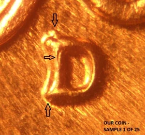 25 - 1960 - D/D Repunched Mintmark RPM # 47 Lincoln Cents - ALL Brilliant UNC - Bild 1 von 6