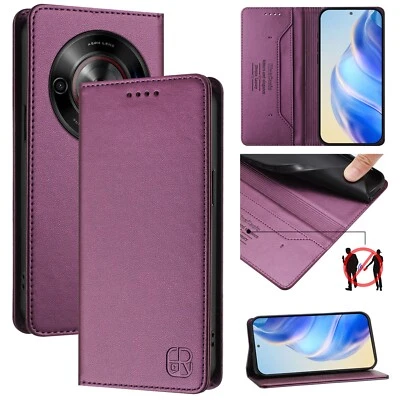 For Nubia Focus 5G, Luxury Flip Synthetic Leather Wallet Stand Card Case Cover - Image 1 of 4