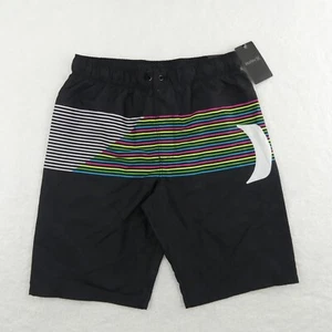 Hurley Swim Bottoms Boys Large Black Board Shorts Mesh Lining Pull On Drawstring - Picture 1 of 14
