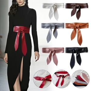 Cintura elegante in PU larga cinch cintura elegante per donna modellante la vita - Foto 1 di 26
