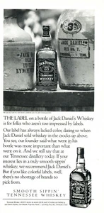 JACK DANIEL'S WHISKEY AD #15 RARE "SMOOTH SIPPIN' TENNESSEE WHISKEY" 2/3 PG AD - Picture 1 of 2