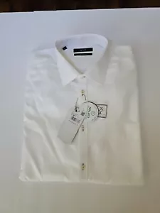 Stylish Elegant Mens Classic Button Up Long Sleeve Regular Fit Dress White Shirt - Picture 1 of 2