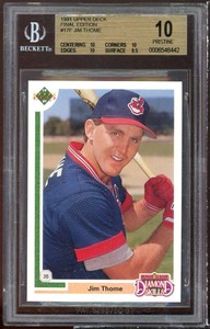 Jim Thome Rookie Card 1991 Upper Deck Final Edition #17f (PRISTINE) BGS 10