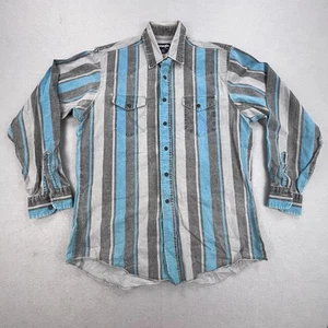 Vintage Wrangler Brushpopper Hemd Herren L gestreift X-Long Tails Western Rodeo Cowboy - Bild 1 von 11