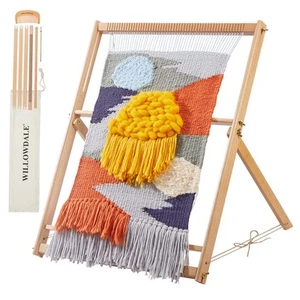 25.2" H x 19.3" W Weaving Loom with Stand Wooden Multi-Craft Weaving Loom Art... - Picture 1 of 7