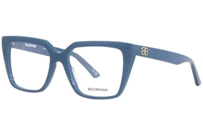 Balenciaga BB0130O 007 Eyeglasses Frame Women's Blue Full Rim Square Shape 53mm - Image 1 of 4