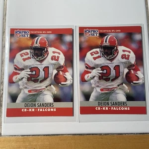 Juego de 2 1990 Pro Set Fútbol Deion Sanders #36 Falcons - Imagen 1 de 3