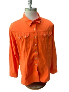 King Ranch Ladies Western Fishing Shirt Rear Vented Flap Moisture Wicking 2XL - Picture 1 of 9