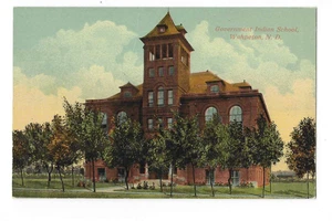 Regierung Indische Schule Wahpeton ND Postkarte Gebäude Eingang - Bild 1 von 2
