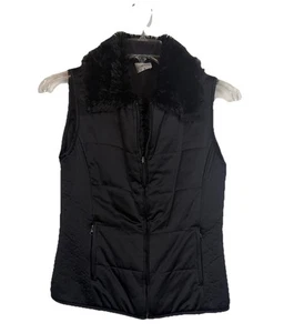 Chico's travelers sleeveless zip up black quilted /reversible vest size Small - Picture 1 of 17