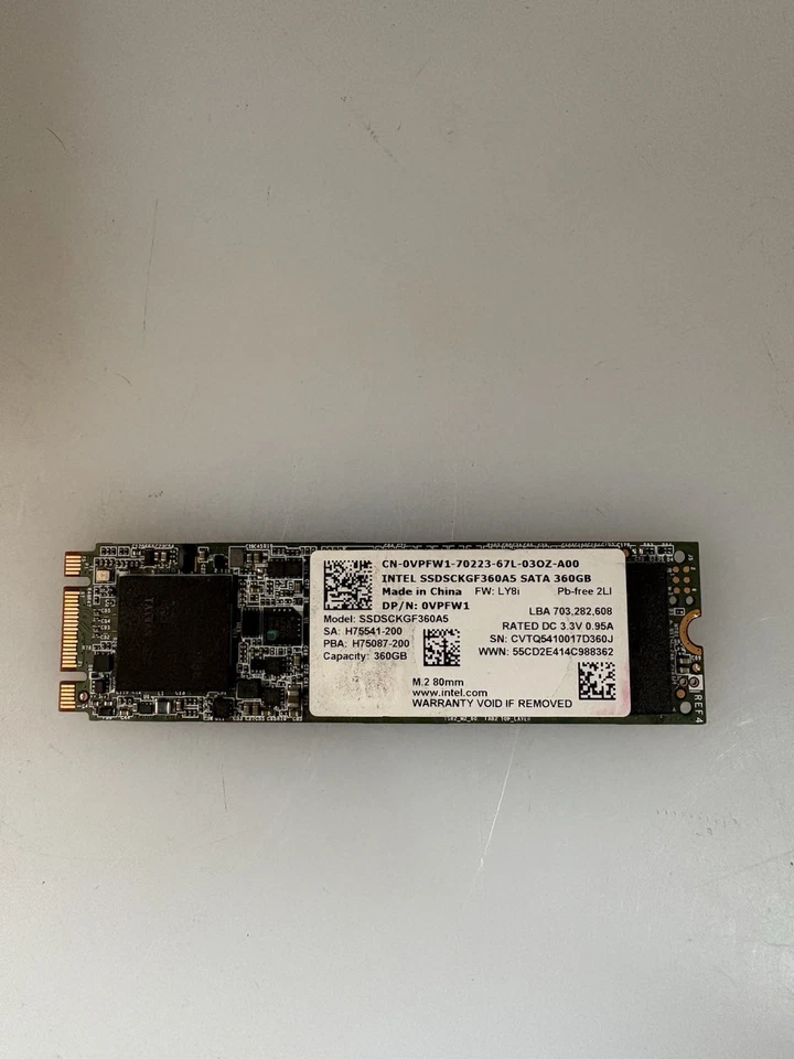 Dell VPFW1 (Intel SSDSCKGF360A5) 360GB SATA III M.2 Internal SSD - Image 1 of 1