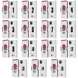 ENGLAND RUGBY UNION 2020/21 PLAYERS HOME KIT LEATHER BOOK CASE FOR APPLE iPHONE - Picture 1 of 19