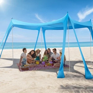 Beach Tent Sun Shelter, Beach Shade Canopy UPF50+, 10x10ft Canopy Tent with 8... - Bild 1 von 7
