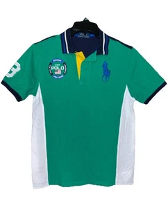 Polo Ralph Lauren Boys Shirt Big Pony Ocean Challenge USA Green Size Large - Picture 1 of 6