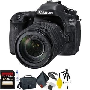 Canon EOS 80D DSLR Camera with 18-135mm Lens + 64GB Memory Card Bundle010 - Picture 1 of 3