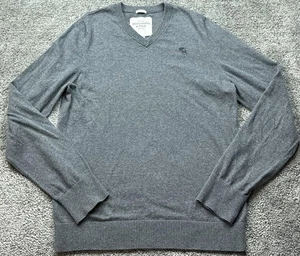 Suéter Abercrombie & Fitch Para Hombres 2XL Gris Músculo Cuello en V Pullover Tejido - Imagen 1 de 16